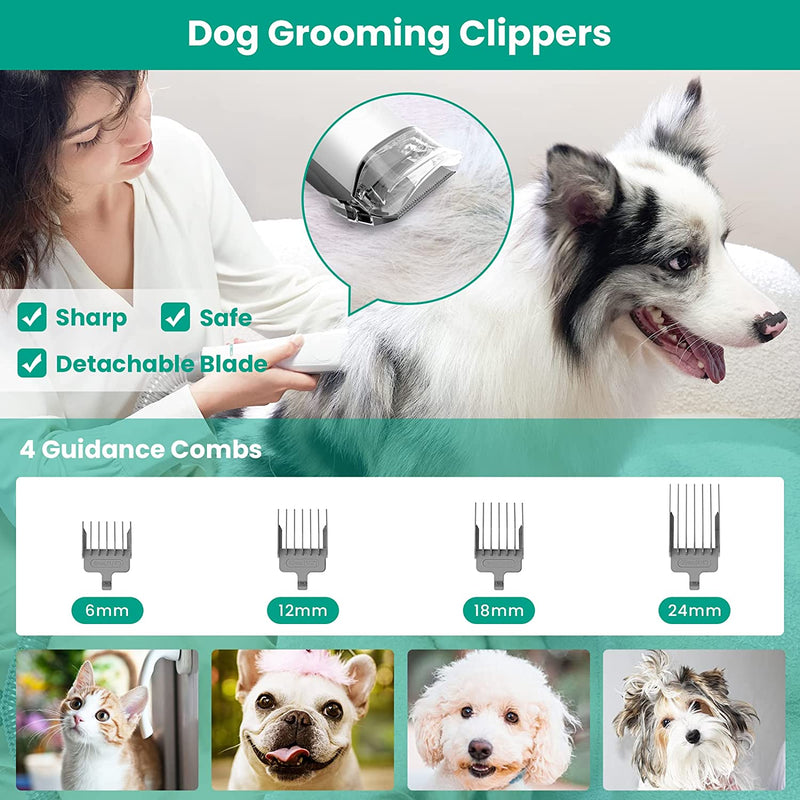 Low Noise Dog Grooming Clippers, Professional Pet Grooming Vacuum with Powerful Suction