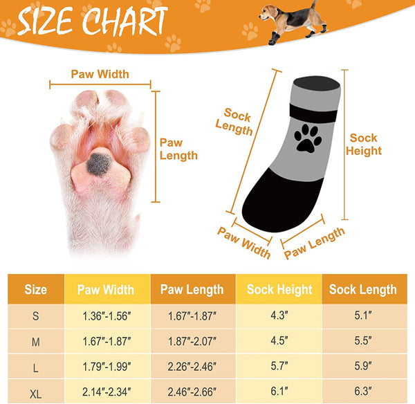 Anti Slip Dog Socks - Outdoor Dog Boots Waterproof Dog Shoes Paw Protector with Strap Traction